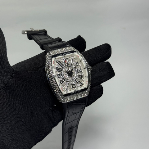 Frank Muller Black Strap White Dail