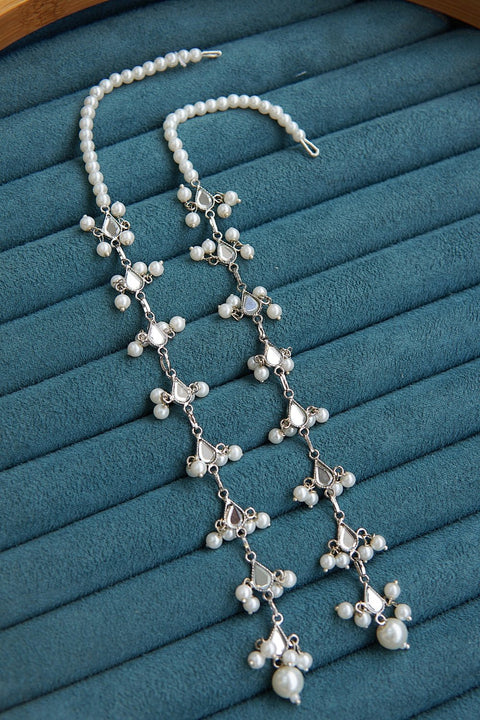 Kundan Long Full Ear Earrings With Saharey