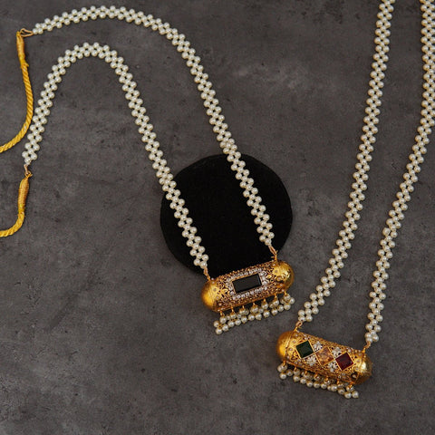 Rajasthani Dholki Double Pendant Mala