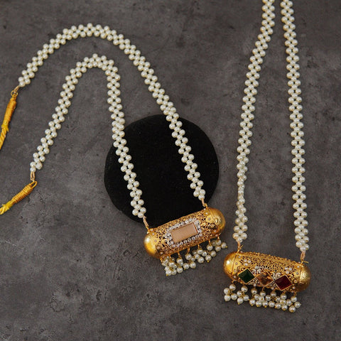 Rajasthani Dholki Double Pendant Mala