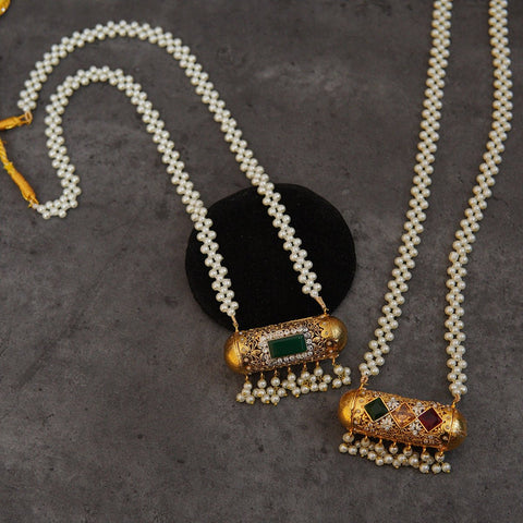 Rajasthani Dholki Double Pendant Mala