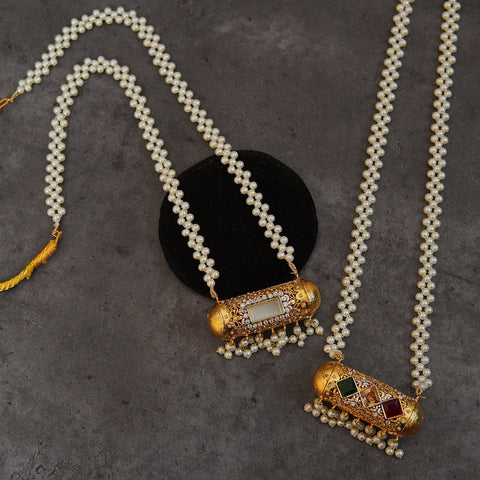 Rajasthani Dholki Double Pendant Mala