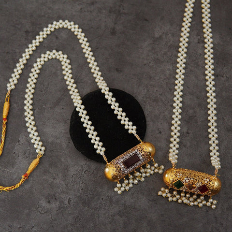 Rajasthani Dholki Double Pendant Mala