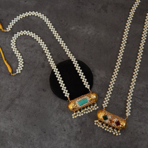 Rajasthani Dholki Double Pendant Mala